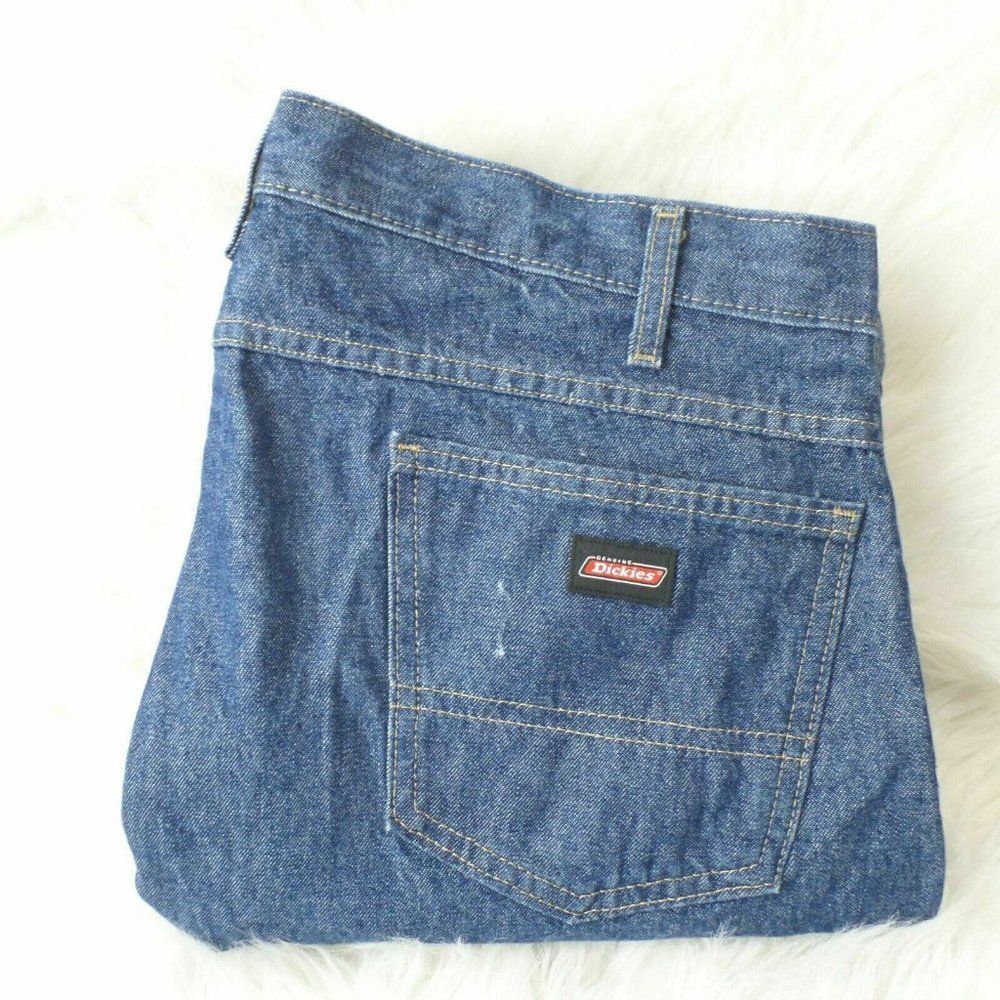 Dickie's Men's Jeans Size 42 x 32 Relaxed Fit Blue Denim Straight Leg Jean Pants